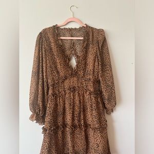Leopard Print Ruffle Dress